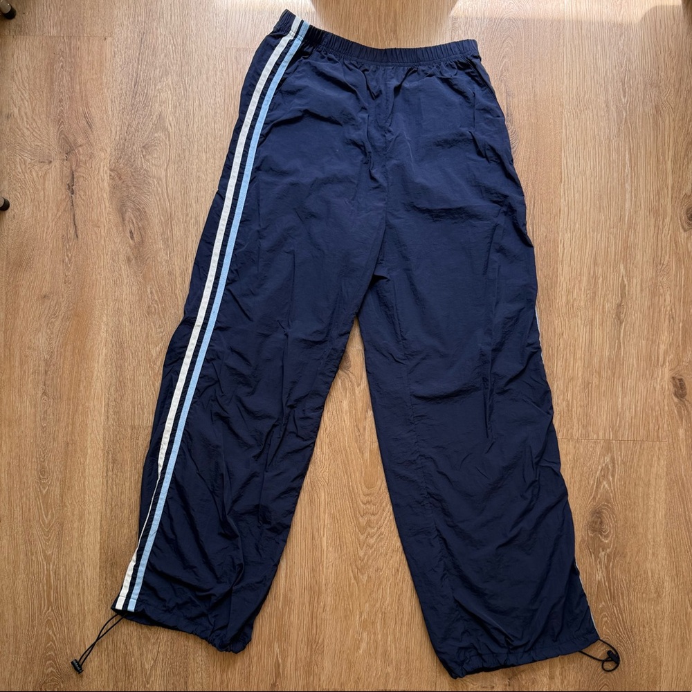 Women’s Navy Track Pants with Side Stripes